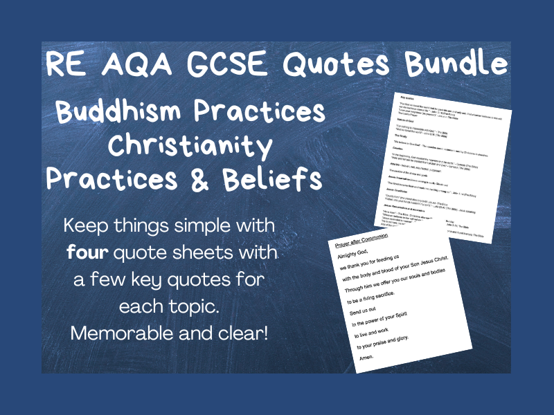 GCSE RE AQA Quotes Bundle (x4) - Christianity and Buddhism