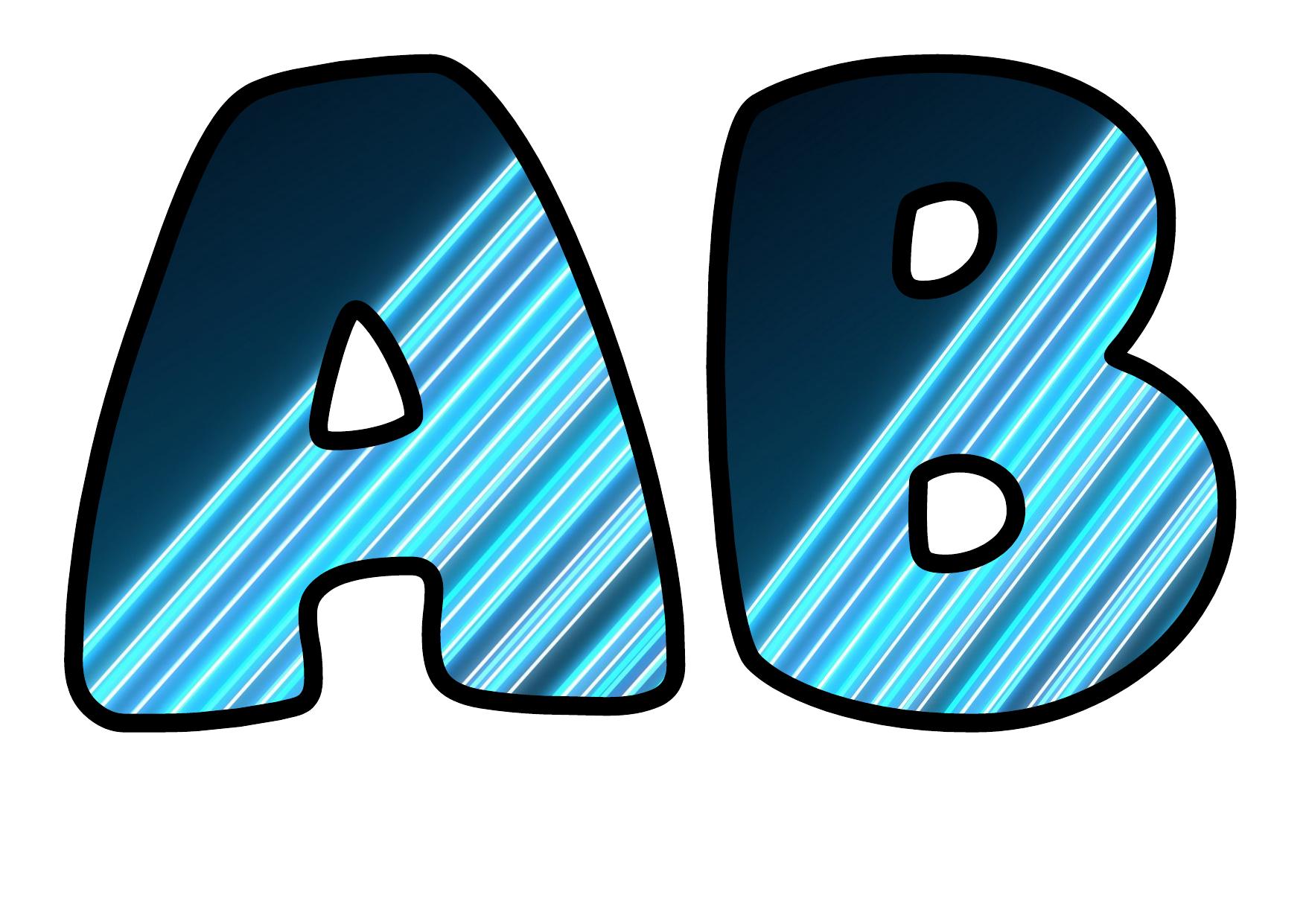 Neon Streak Ocean Bubble Letters | Bulletin Board Letters | Printable A ...