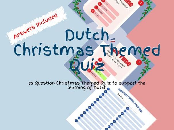Dutch Christmas Themed Quiz Game Activity