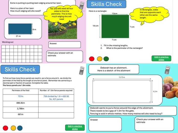 Perimeter complete Lesson FS1/FS2 powerpoint and workbook U4a