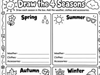 Draw the 4 Seasons – Creative ESL Worksheet