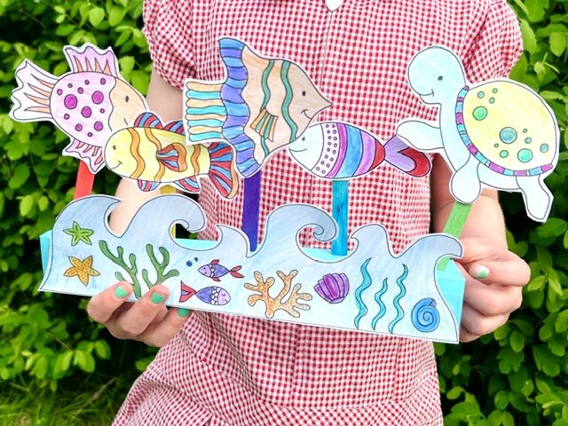 Ocean Puppet Scene Craft Activity