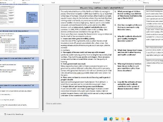 GCSE OCR B people's health industrial 2. living conditions