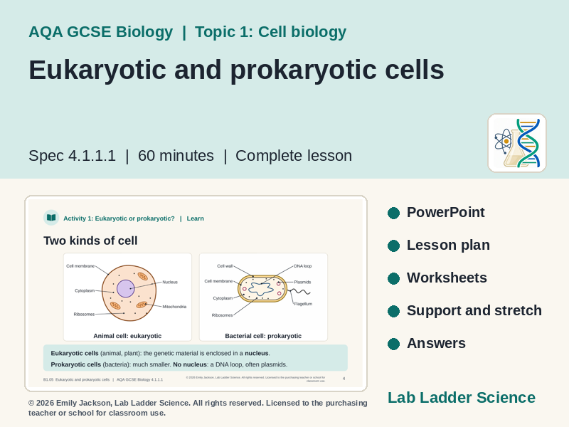 B1-05 Eukaryotic & Prokaryotic Cells: AQA GCSE Biology