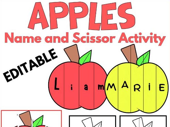 Apple Name Puzzle Autumn Craft Fall Bulletin Board for Preschool & Kindergarten