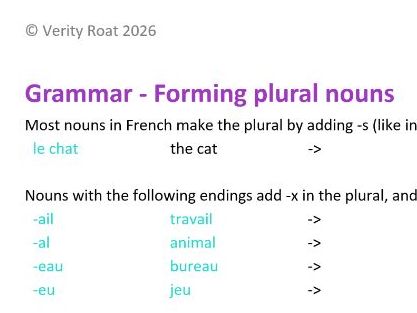 French grammar - forming plural nouns