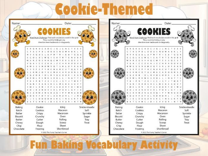 Cookie-Themed Word Search | Fun Baking Vocabulary Activity for Grades 3–6