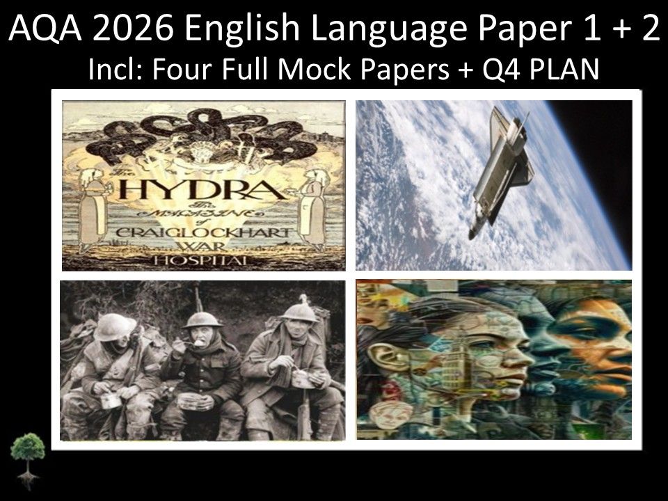 Four AQA 2026 English Language Paper 1 + 2 Full Mocks | Q4 PLAN