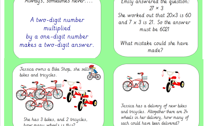 Year 3 Reasoning Involving Multiplication Tasks Teaching Resources