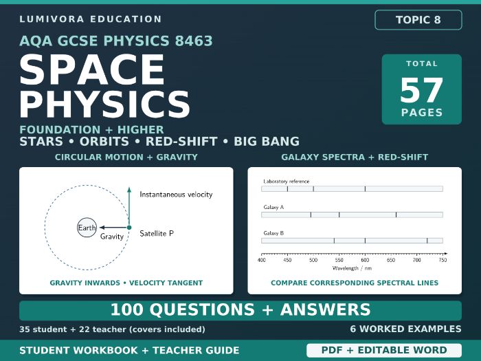 AQA GCSE Physics Space Physics Revision Workbook & Answers- Topic 8
