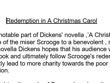 Redemption in A Christmas Carol