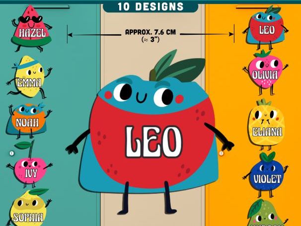 Funny Fruit Theme Name Tags, Editable Locker & Cubby Labels, Colorful Student Organisation