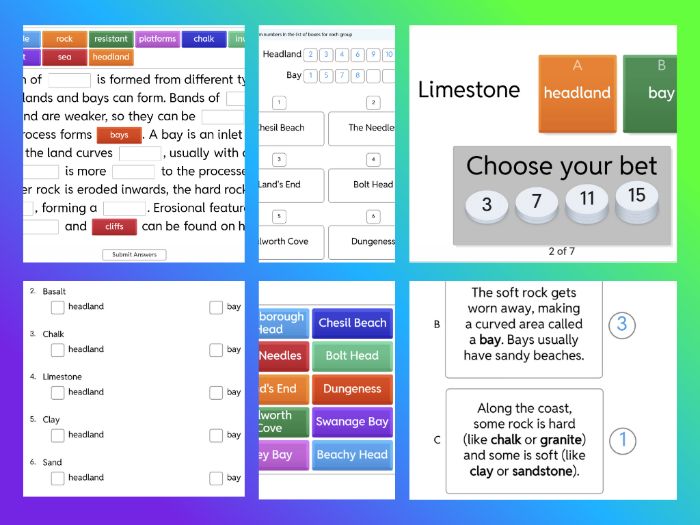 KS2/3 Coastal Erosion - Headlands and Bays: Worksheets