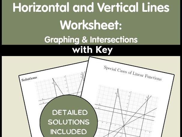 Horizontal and Vertical Lines Worksheet: Graphing & Intersections with Key