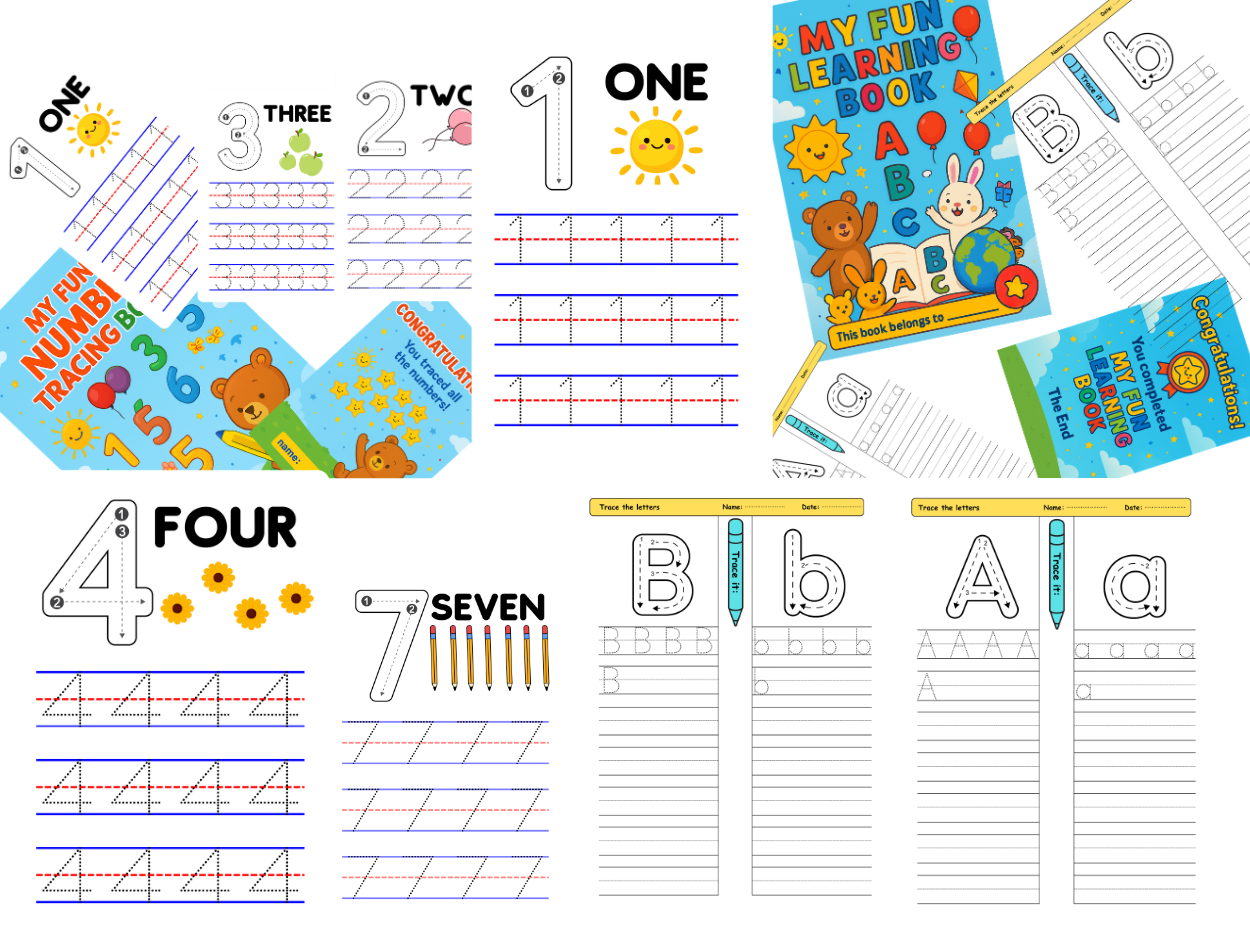 Alphabet & Numbers Tracing Worksheets Bundle | Preschool & Kindergarten Early Learning Pack