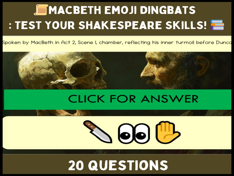 Macbeth Dingbats Quiz – Fun GCSE & A-Level Shakespeare Revision