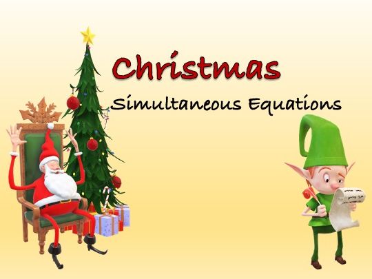 Christmas Simultaneous Equations