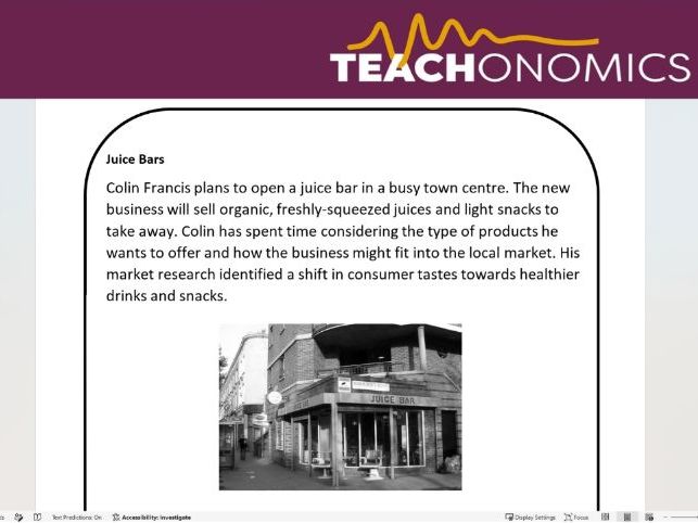 End of Topic Test - Topic 1.2 - Edexcel GCSE Business