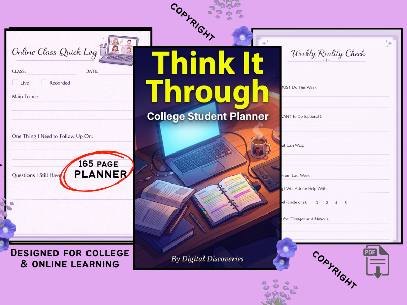 Think It Through – Hand-Designed College Student Planner for Graduating Seniors & Online Learning