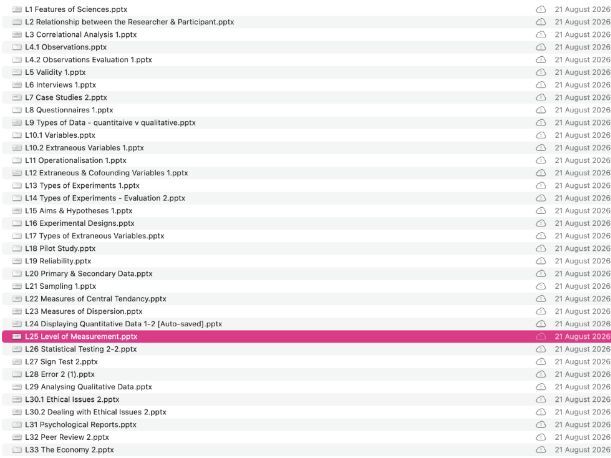 AQA A Level Psychology Research Methods Lessons – NEW SPEC (7182)/Teaching from 2025