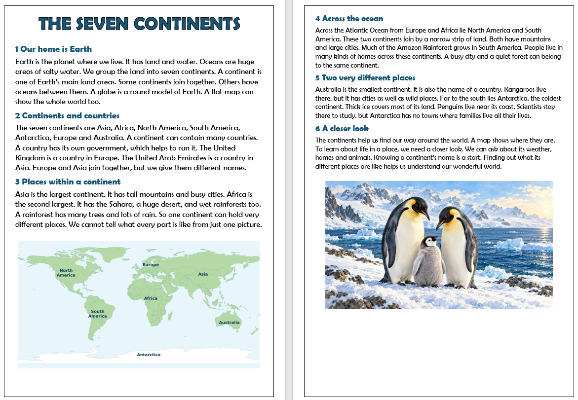 The Seven Continents - KS1 Whole Class Reading Lesson! | Teaching Resources