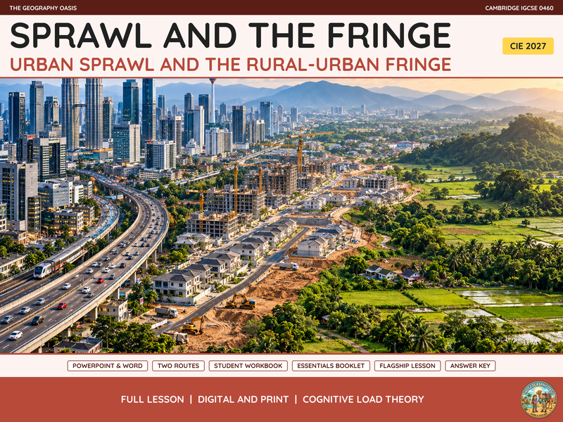 Urban Sprawl & the Rural-Urban Fringe | Geography Slides & Workbook