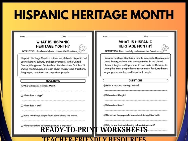 HISPANIC HERITAGE MONTH COMPREHENSION PASSAGES WITH ANSWERS