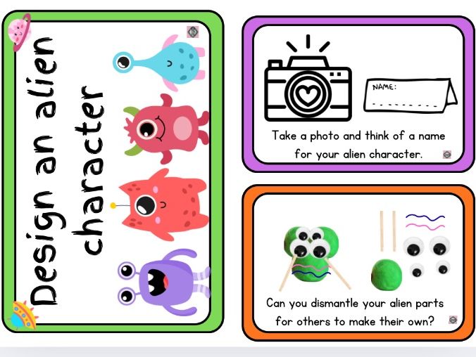 Alien themed Playdough Activity & Cards