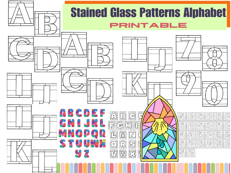 Stained Glass Alphabet Patterns Printable – Creative Learning Fun! | Teaching Resources