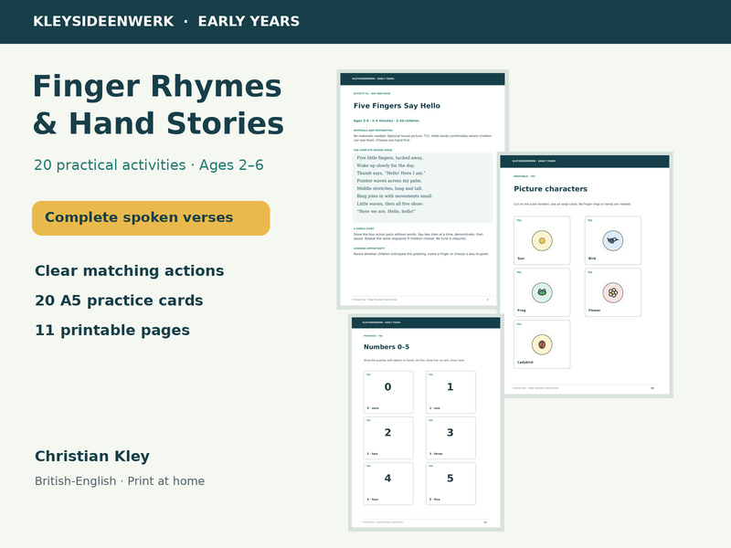 Finger Rhymes & Hand Stories: 20 Early Years Activities