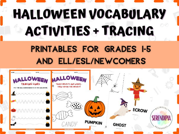 Halloween Printable Activities ESL | Halloween Vocabulary Worksheets & Games | Primary School