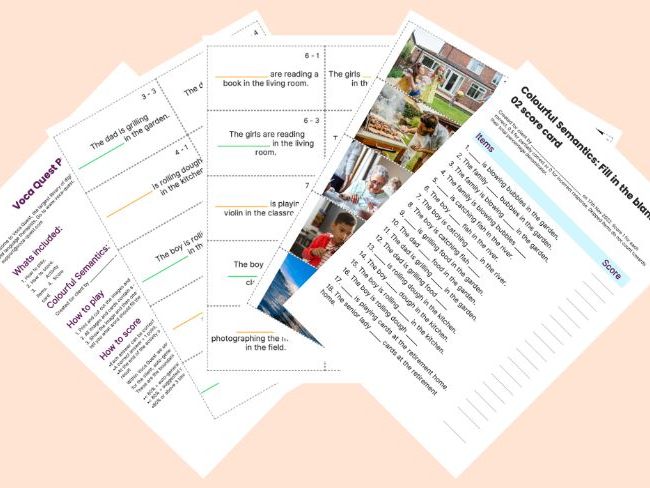 Colourful Semantics Fill in the Blanks Set 02 - Voca Quest Printable