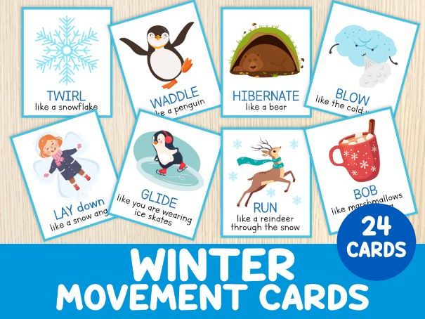 Winter Movement Cards - Gross Motor