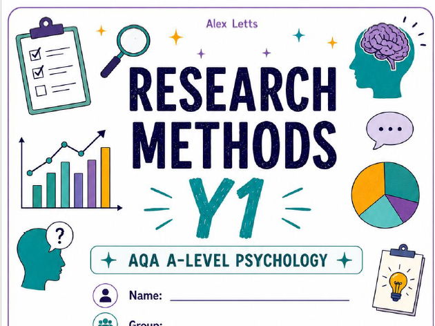 Research Methods Workbook Y1 | AQA A Level Psychology