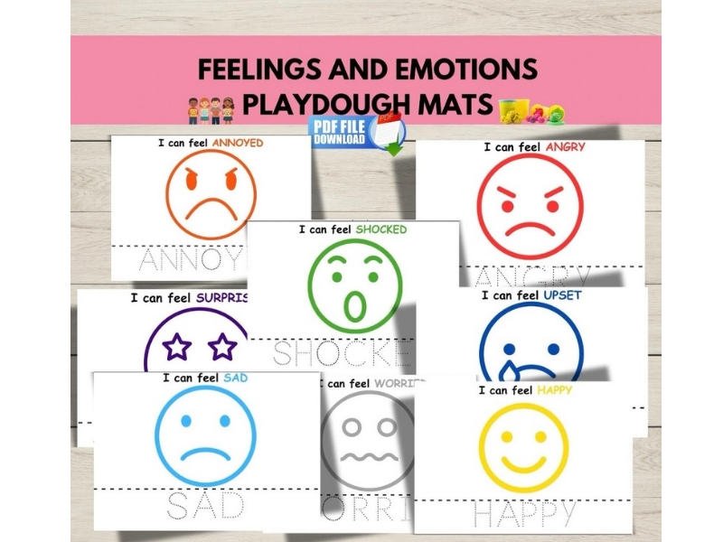 Feelings and Emotions Playdough Mats | SEL | EYFS & Early Years