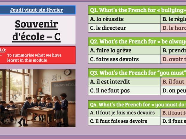 NEW GCSE - Module 3 - School (EDEXCEL)