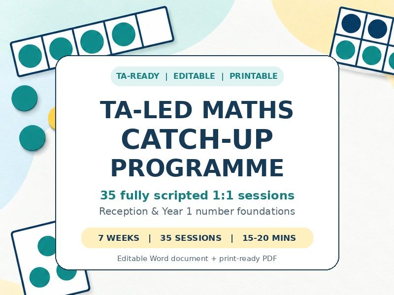 TA-Led Maths Intervention Programme | 7 Weeks | Reception & Year 1 Foundations