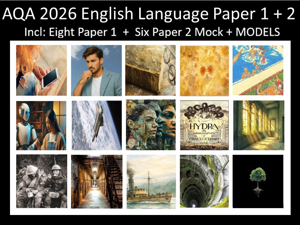 Fourteen AQA 2026 English Language Paper 1+ 2 Mocks + Models