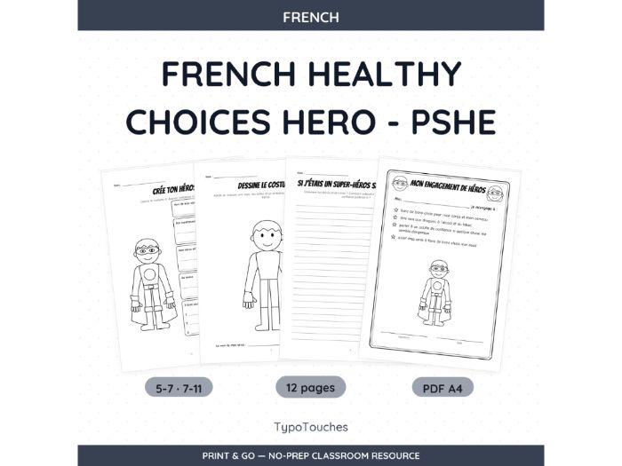 French Healthy Choices Hero - PSHE | 12 pp
