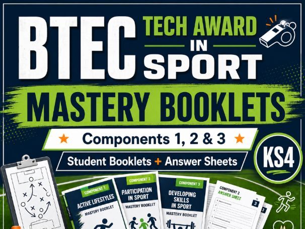 Pearson BTEC Tech Award in Sport Mastery Booklets | All Components | Student Booklets and Answers