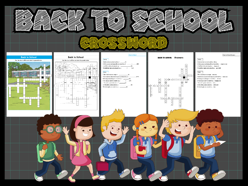 Back to School Crossword Puzzle Activity | Vocabulary & Fun Review Game