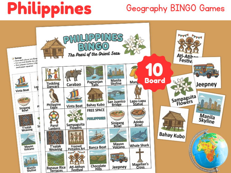 Philippines Bingo Game | Geography & Culture Country Study