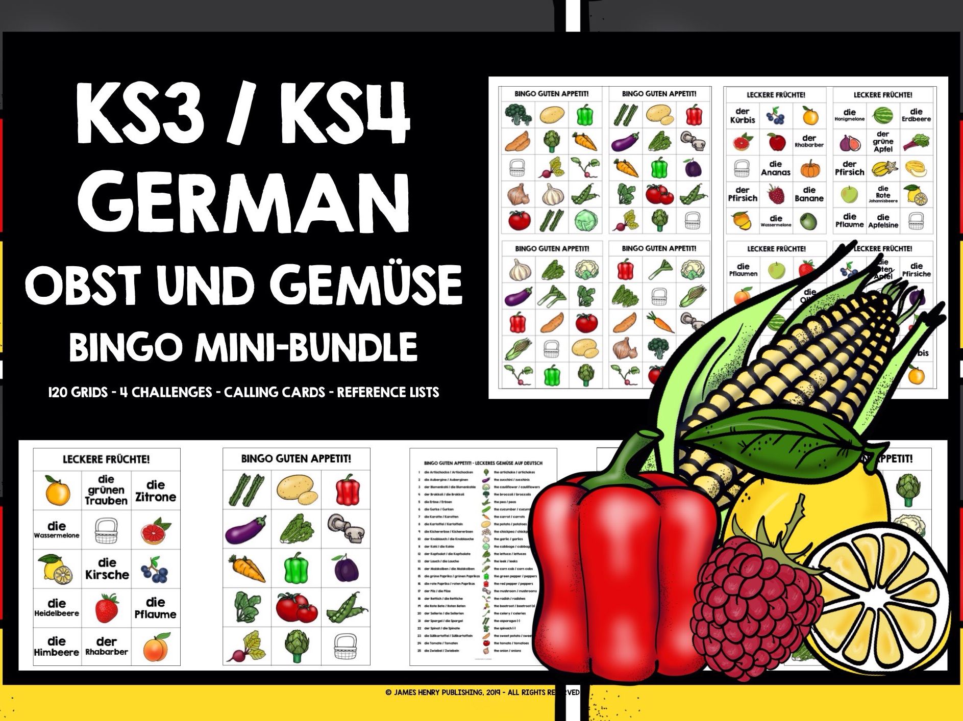 GERMAN FRUITS & VEGETABLES BINGO MINI-BUNDLE