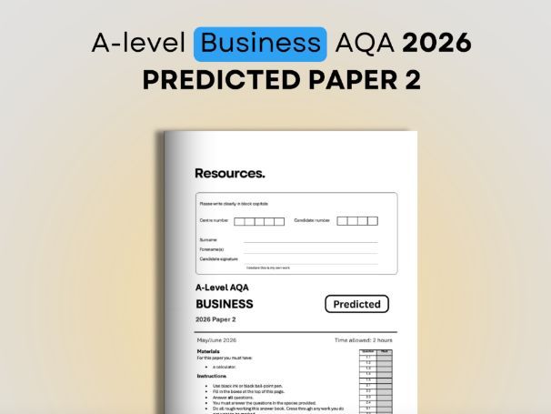 A-Level Business AQA Predicted Paper 2 2026