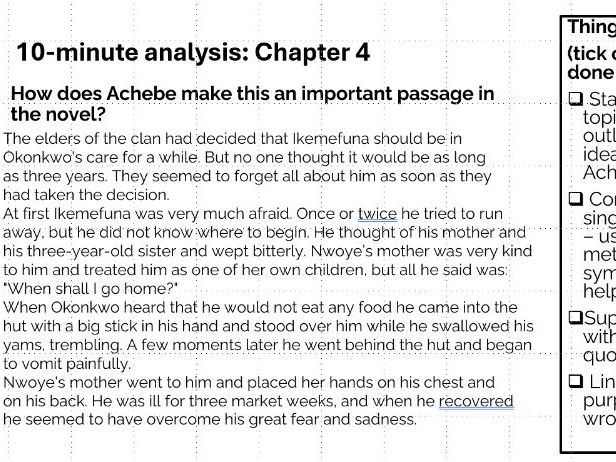 10 Minute Analysis-Powerful Moment in Chapter 4 of Things Fall Apart