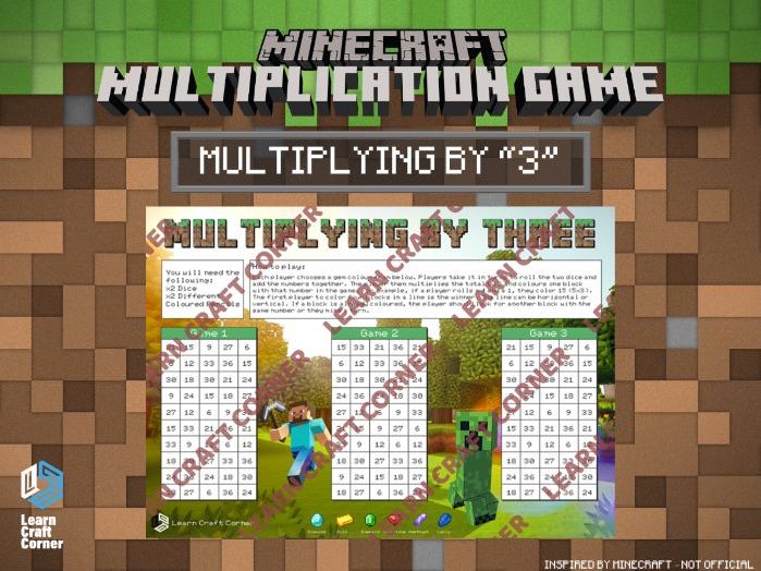 Minecraft Multiplication Game – 3 Times Table | Maths Activity