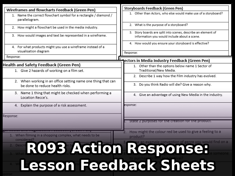 Creative iMedia R093 - AR Feedback/Review Sheets