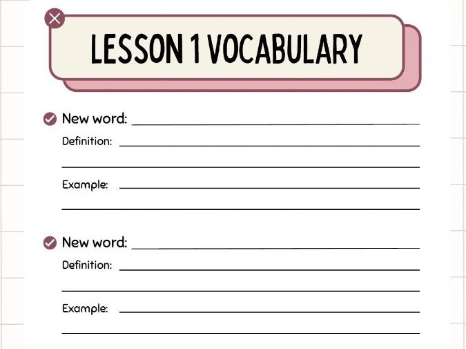 Lesson 1 Vocabulary