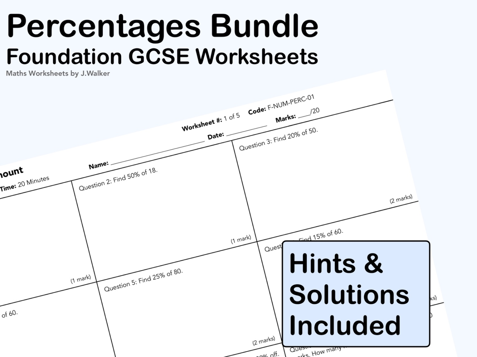 GCSE Maths: Percentages Bundle - Foundation Tier