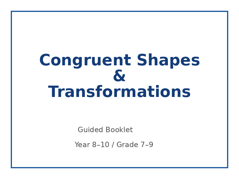 Mastering Transformations: A Guided Workbook : Year 9 -10